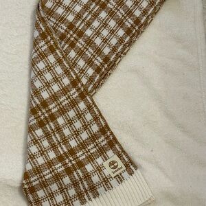 Timberland Tan and Cream Checkered Scarf